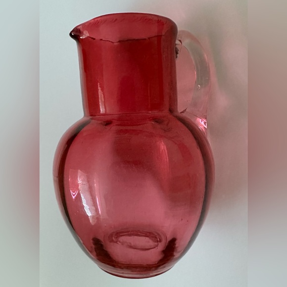 Antique Cranberry Glass Jug - Picture 1 of 7